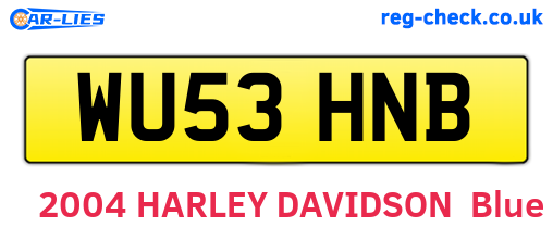 WU53HNB are the vehicle registration plates.