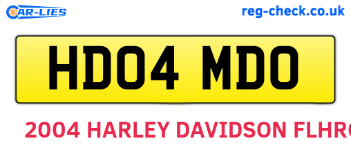 HD04MDO are the vehicle registration plates.