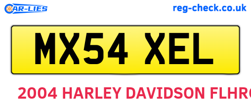MX54XEL are the vehicle registration plates.