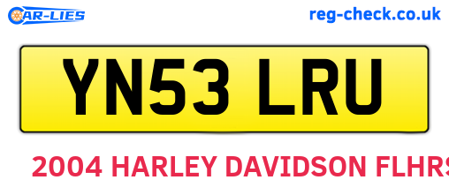 YN53LRU are the vehicle registration plates.