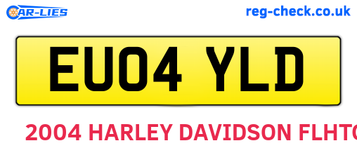 EU04YLD are the vehicle registration plates.