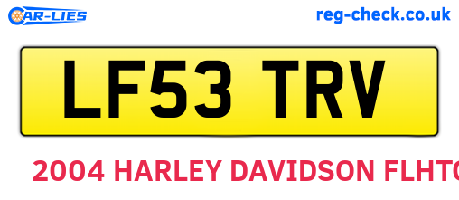 LF53TRV are the vehicle registration plates.
