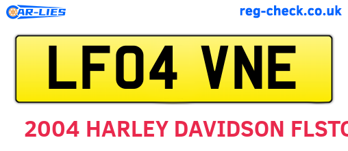 LF04VNE are the vehicle registration plates.