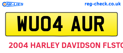 WU04AUR are the vehicle registration plates.