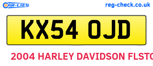 KX54OJD are the vehicle registration plates.
