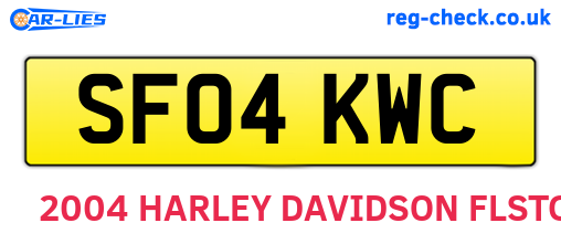SF04KWC are the vehicle registration plates.