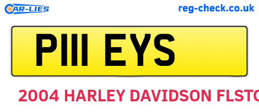 P111EYS are the vehicle registration plates.
