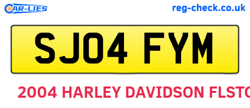 SJ04FYM are the vehicle registration plates.