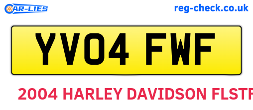 YV04FWF are the vehicle registration plates.