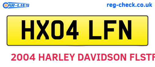 HX04LFN are the vehicle registration plates.