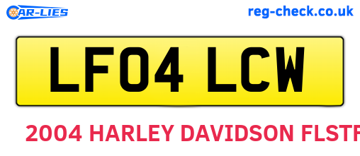 LF04LCW are the vehicle registration plates.