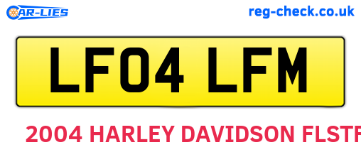 LF04LFM are the vehicle registration plates.