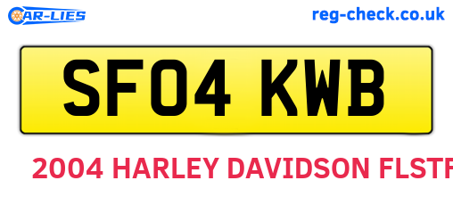 SF04KWB are the vehicle registration plates.