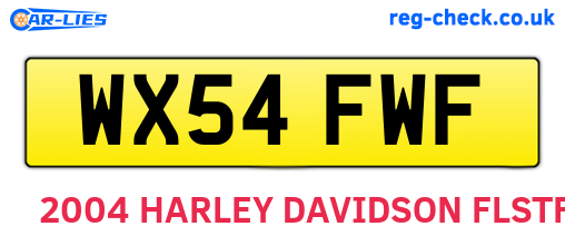 WX54FWF are the vehicle registration plates.
