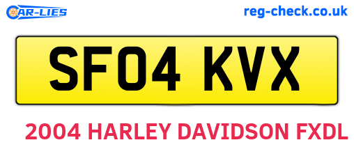 SF04KVX are the vehicle registration plates.