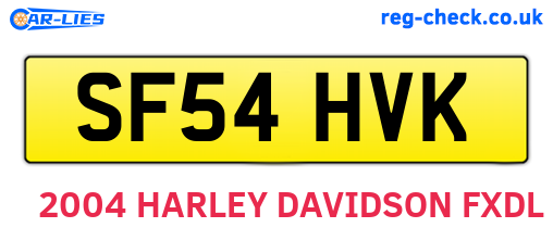SF54HVK are the vehicle registration plates.