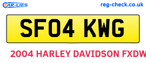 SF04KWG are the vehicle registration plates.