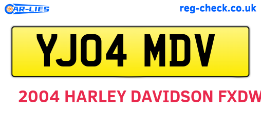 YJ04MDV are the vehicle registration plates.