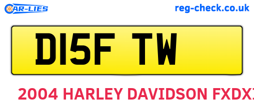 D15FTW are the vehicle registration plates.