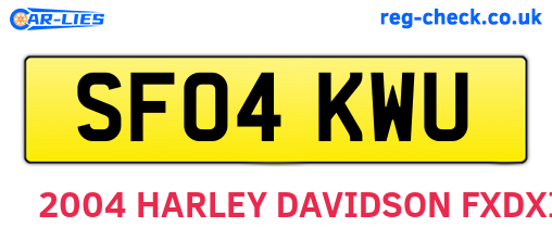 SF04KWU are the vehicle registration plates.