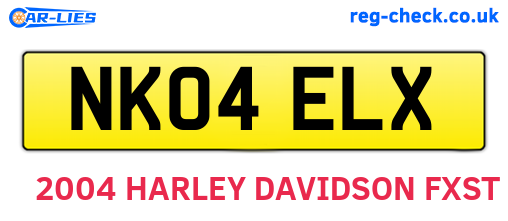 NK04ELX are the vehicle registration plates.