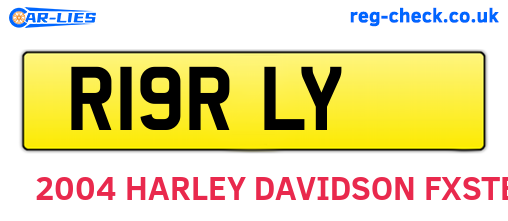 R19RLY are the vehicle registration plates.