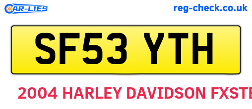SF53YTH are the vehicle registration plates.