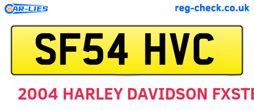 SF54HVC are the vehicle registration plates.