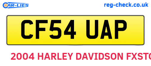 CF54UAP are the vehicle registration plates.