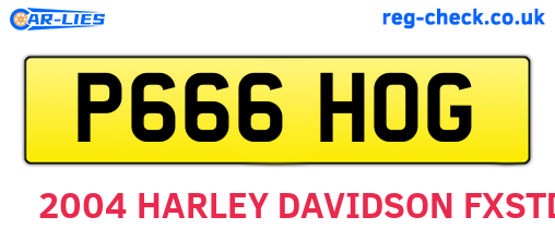 P666HOG are the vehicle registration plates.