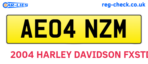 AE04NZM are the vehicle registration plates.
