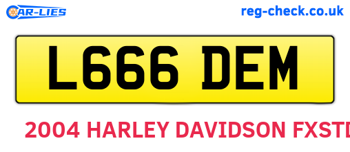 L666DEM are the vehicle registration plates.