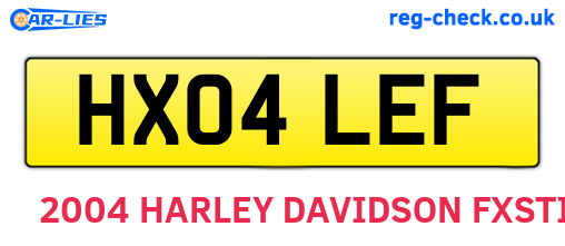 HX04LEF are the vehicle registration plates.