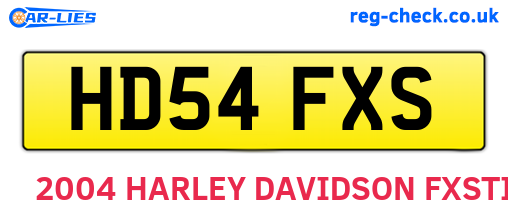 HD54FXS are the vehicle registration plates.