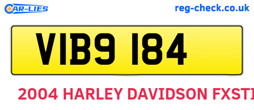 VIB9184 are the vehicle registration plates.