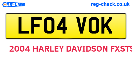 LF04VOK are the vehicle registration plates.