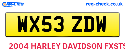WX53ZDW are the vehicle registration plates.