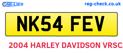 NK54FEV are the vehicle registration plates.