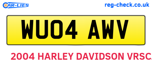 WU04AWV are the vehicle registration plates.