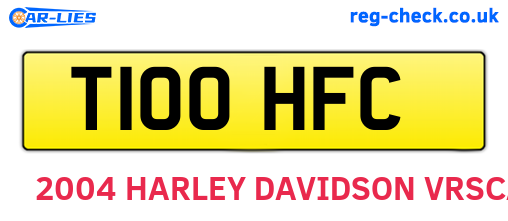 T100HFC are the vehicle registration plates.