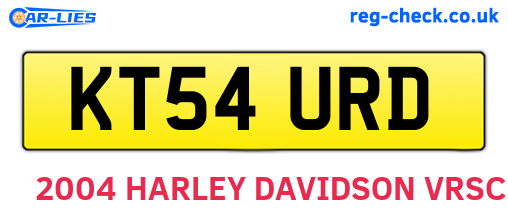 KT54URD are the vehicle registration plates.