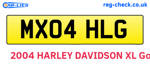 MX04HLG are the vehicle registration plates.