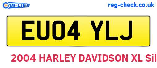 EU04YLJ are the vehicle registration plates.