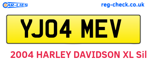 YJ04MEV are the vehicle registration plates.