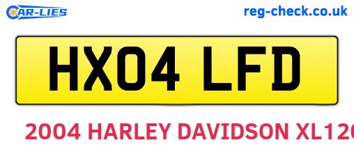 HX04LFD are the vehicle registration plates.