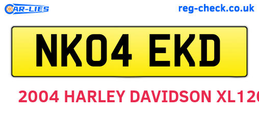 NK04EKD are the vehicle registration plates.