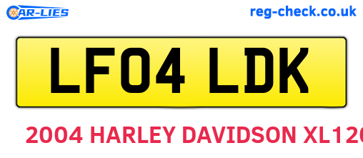 LF04LDK are the vehicle registration plates.