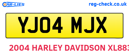 YJ04MJX are the vehicle registration plates.