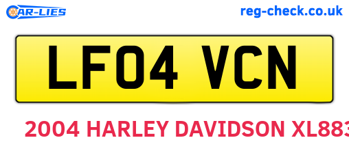 LF04VCN are the vehicle registration plates.