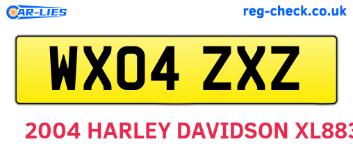 WX04ZXZ are the vehicle registration plates.